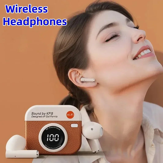 Retro Camera Design Bluetooth Headphones