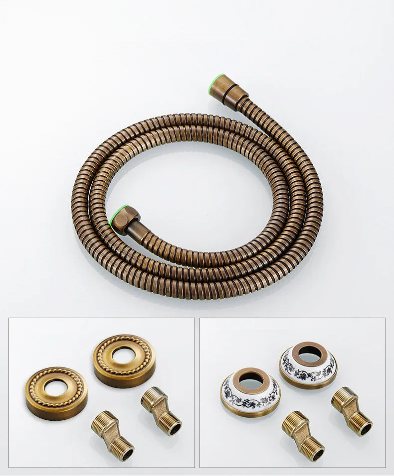 Antique Brass Shower Faucet Set