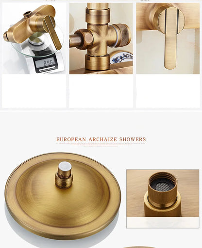 Antique Brass Shower Faucet Set