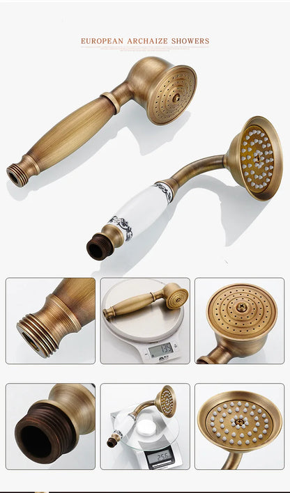 Antique Brass Shower Faucet Set