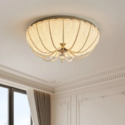 French Pearl Crystal LED Ceiling Lamp