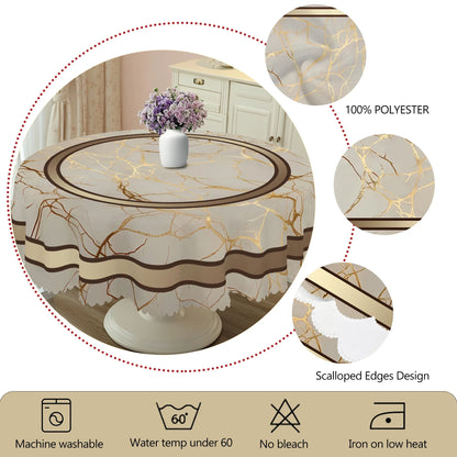 Luxury Marble & Gold Tablecloth