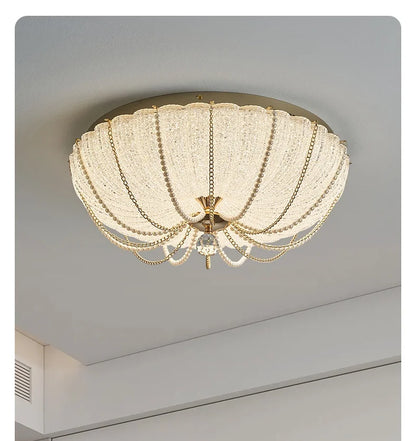 French Pearl Crystal LED Ceiling Lamp