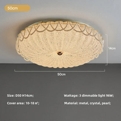 French Pearl Crystal LED Ceiling Lamp