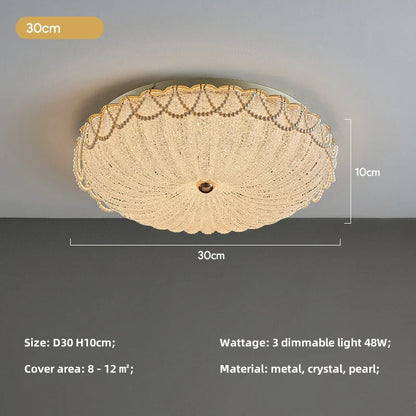 French Pearl Crystal LED Ceiling Lamp