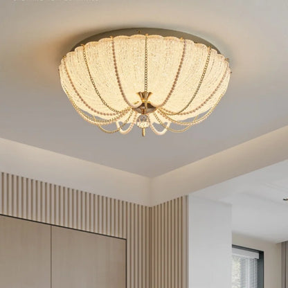 French Pearl Crystal LED Ceiling Lamp