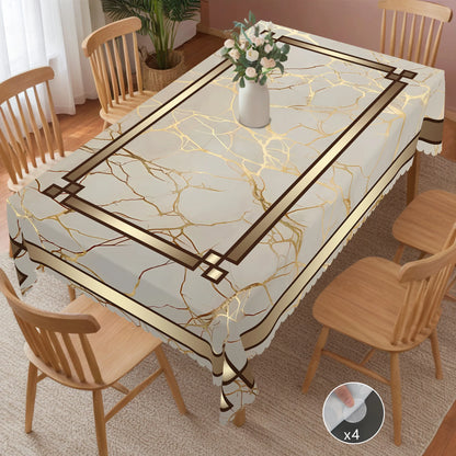 Luxury Marble & Gold Tablecloth