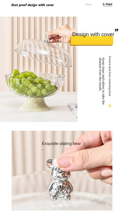 Bow-Shaped Fruit Tray with Lid