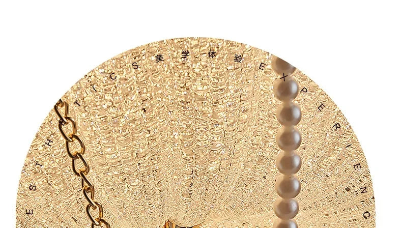 French Pearl Crystal LED Ceiling Lamp