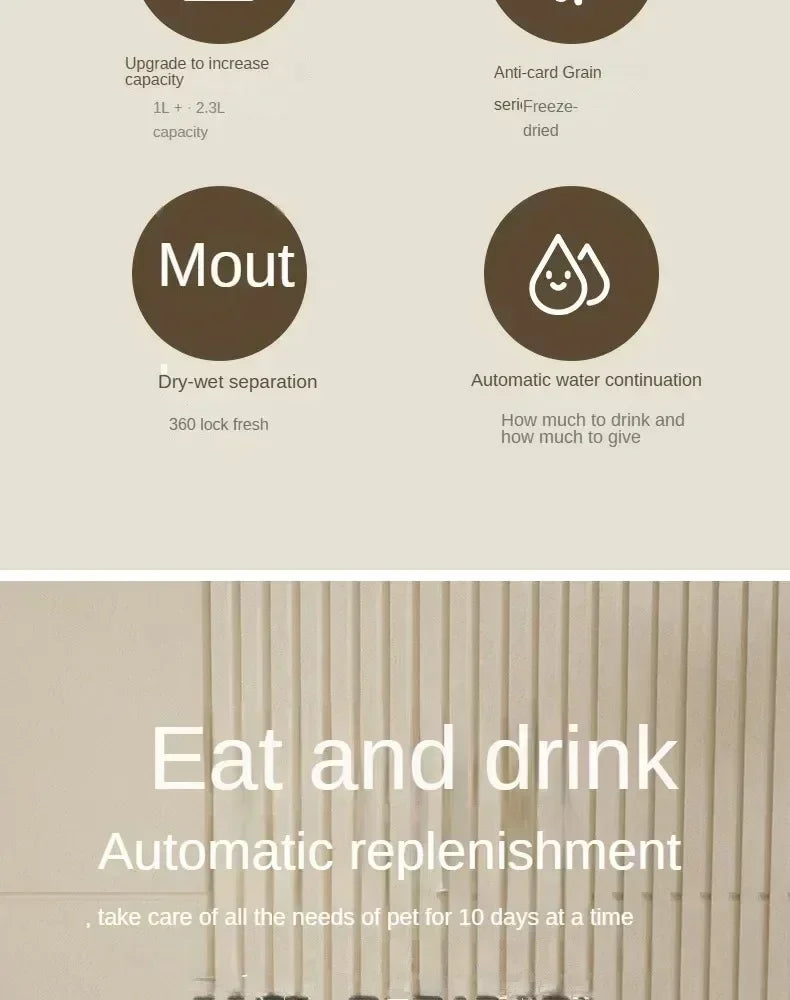 Automatic Pet Feeder & Water Fountain