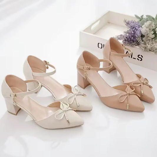Bowknot Chunky Heel Dress Sandals