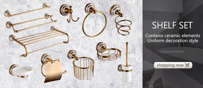 Antique Brass Shower Faucet Set