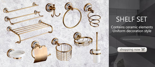 Antique Brass Shower Faucet Set