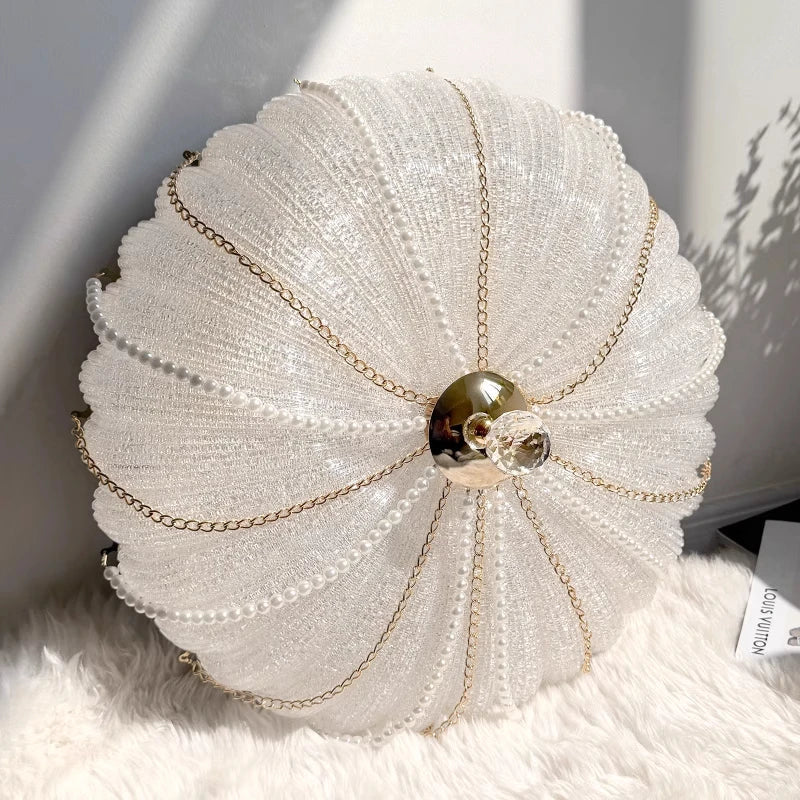 French Pearl Crystal LED Ceiling Lamp