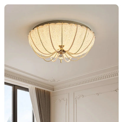 French Pearl Crystal LED Ceiling Lamp