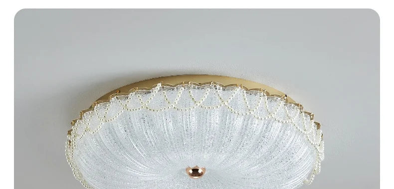 French Pearl Crystal LED Ceiling Lamp