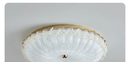 French Pearl Crystal LED Ceiling Lamp