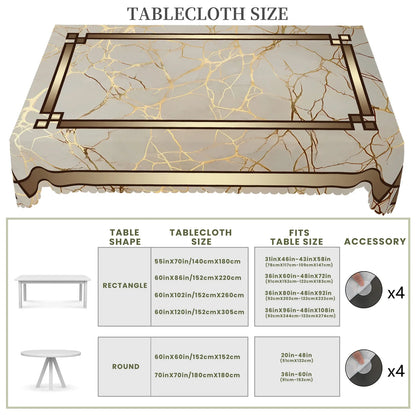 Luxury Marble & Gold Tablecloth